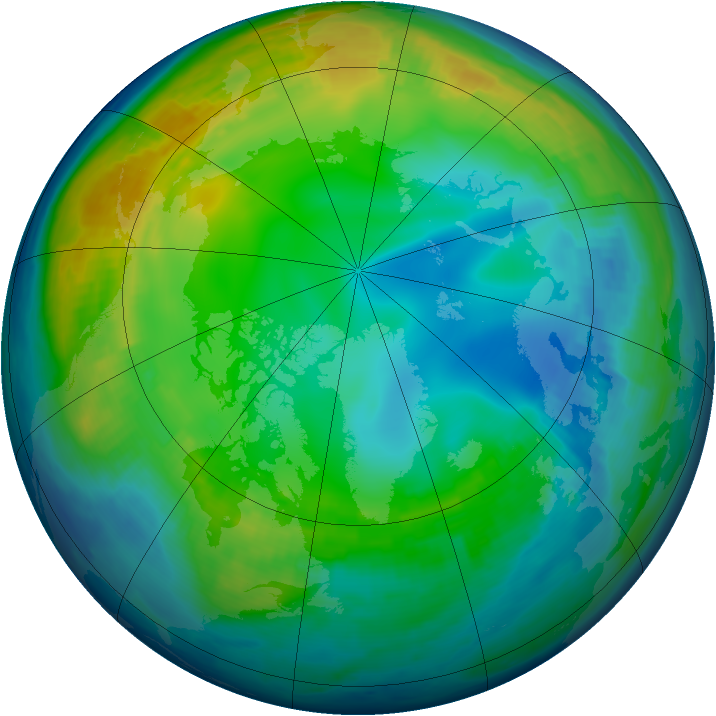 Arctic ozone map for 24 November 1998